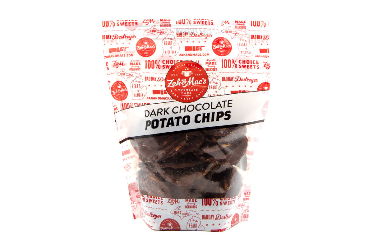 Dark Chocolate Potato Chips Zak & Mac's Chocolate Haus