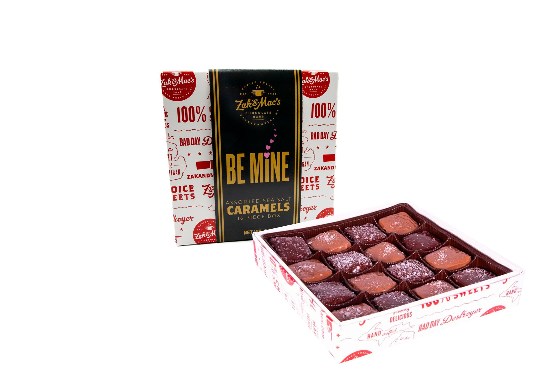 Be Mine Caramels - Assorted Sea Salt (16 Piece)