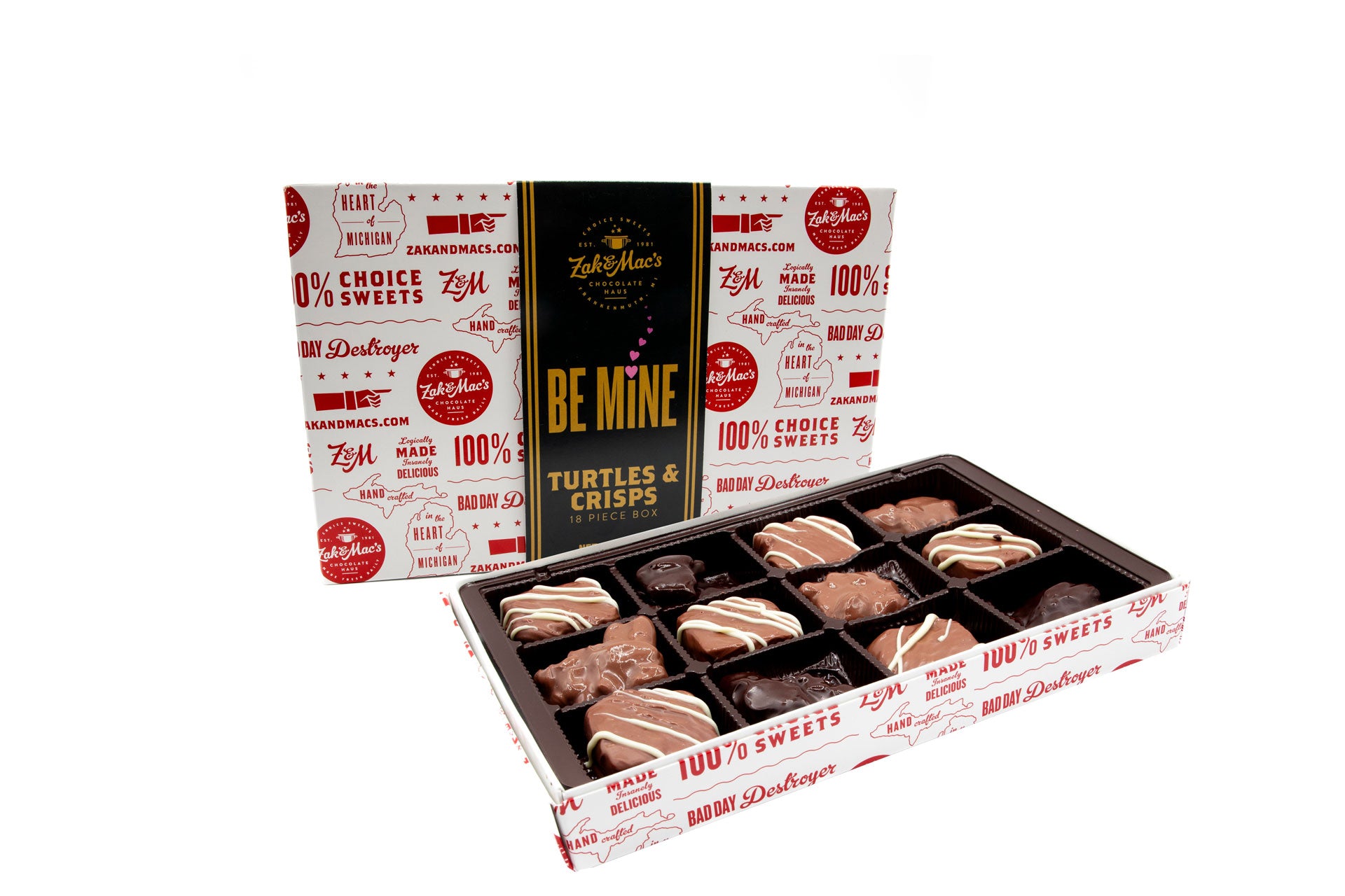 Be Mine Turtles & Crisps (18 Piece Box)